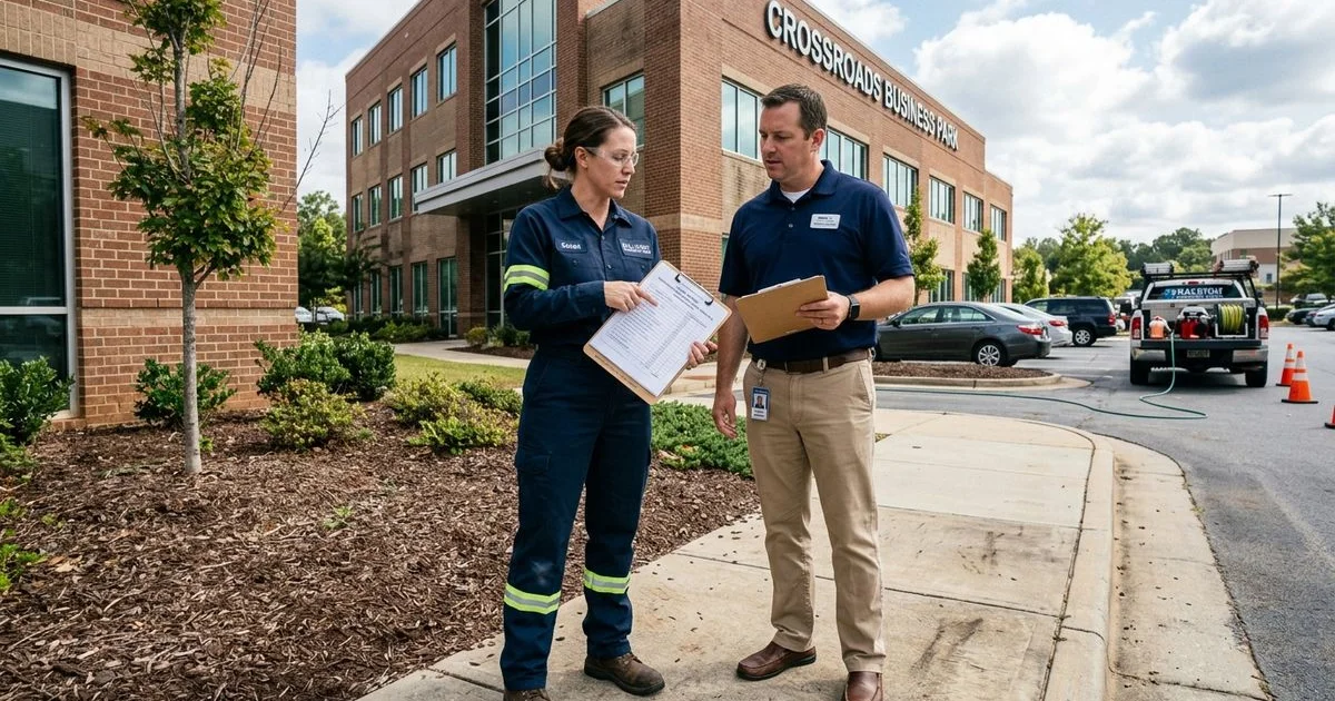 Commercial contract walkthrough on site