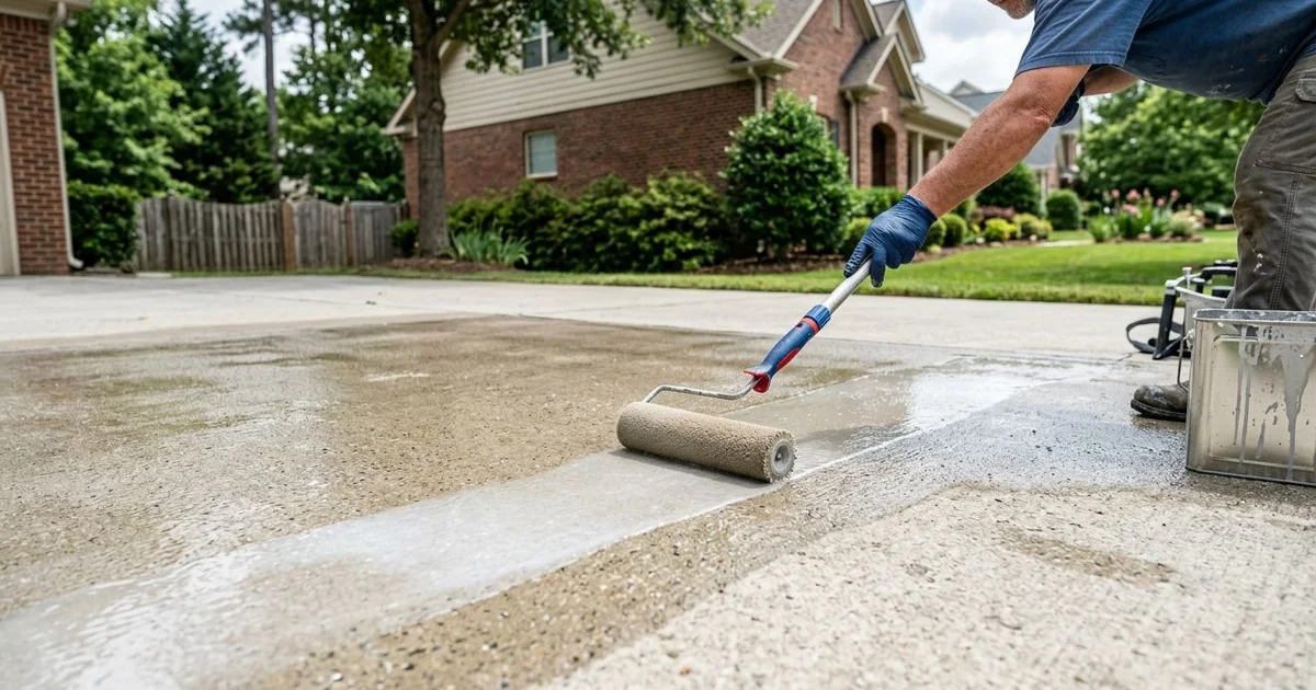 Sealing application after concrete cleaning